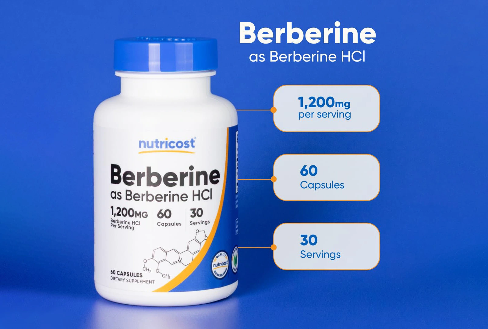 Berberina Nutricost 600 mg: Beneficios