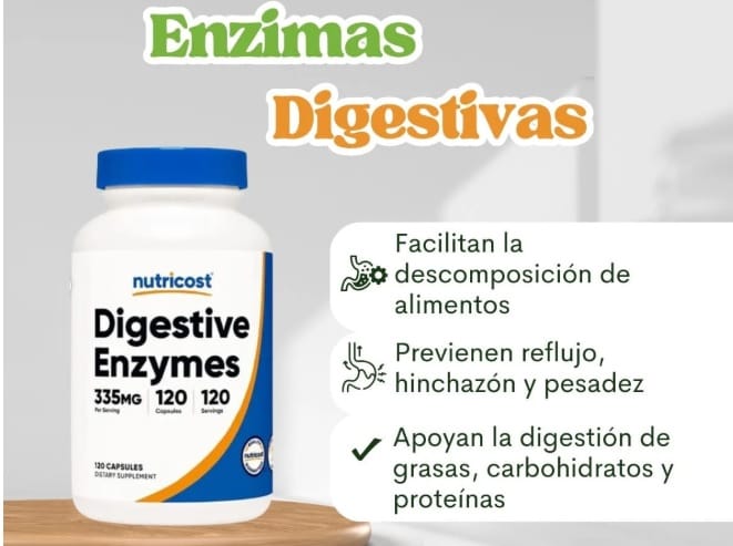 Enzimas Digestivas 620 mg Nutricost